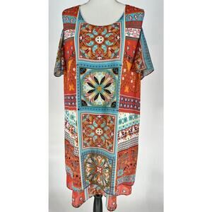 Tribella Women's Open Shoulder Short Bell Sleeve Dress Size XL‎